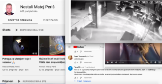 Na YouTube objavljeno kako se Matejev prijatelj cereka poslije nestanka, ali i snimka gdje netko kaže 'AJD SAD USTANI'