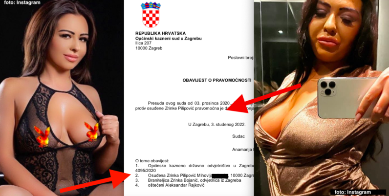 Hrvatska porno diva i bivša zečica Zrinka pravomoćno osuđena za smrtne prijetnje Zagrepčaninu unatoč obrani poznate odvjetnice koja je dobila pa izgubila spor protiv Željke Markić