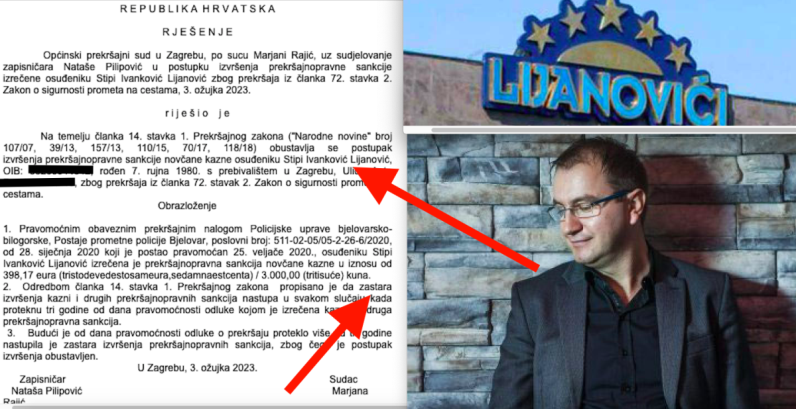 Stipe Lijanović sudski kažnjen zbog slaloma limuzinom kod Bjelovara ali NIKAD NIJE PLATIO NI LIPE jer je dočekao zastaru