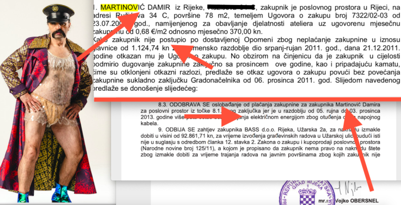 Mrletov put do Eurosonga nije bio lak, godinama je dugovao Gradu Rijeci za zakup 78 m2 dobivenih 2008. za 0,68 eura po kvadratu, Vojko Obersnel ga je i oslobodio plaćanja