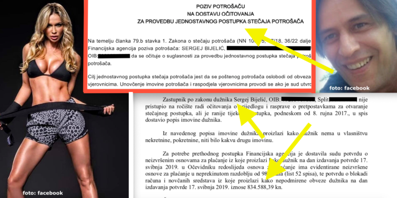 Dečku Renate Sopek prijeti osobni bankrot, dubiozna sudbina snašla je Sergeja Bulića nakon što im je firma Zbivalište otišla u stečaj s 834.588,39 kn duga