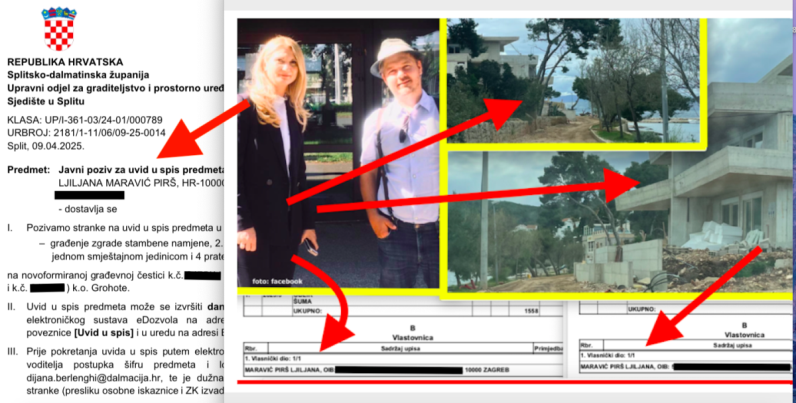 Odvjetnica Darija Juričana i Milana Bandića izgradila velebnu vilu na Šolti bez dozvole, susjeda joj supruga najpoznatijeg hrvatskog generala koji je imao nevolje sa zakonom