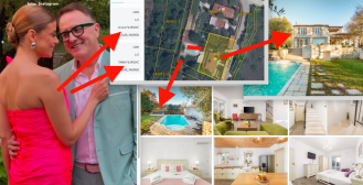 Tarik i Lejla Filipović luksuznu vilu s bazenom od 32 m2 kraj Poreča rentaju po cijeni od 642 € na noć, oglasili se  preko Bookinga, pažnju privlače i kristali s plafona