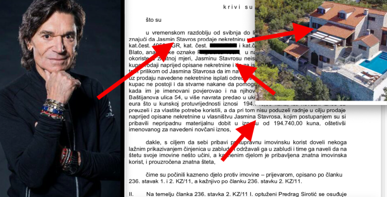 Jasmin Stavros prije smrti bio žrtva prevare, uzeli mu papreni iznos uz lažno obećanje kako će pronaći kupca za vilu na Korčuli, priznali pa uvjetno osuđeni
