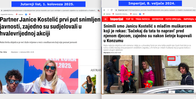 Imperijal je prvi objavio slike Janice Kostelić i njenog partnera prije 1,5 godinu, sada Jutarnji, Index i drugi obmanjuju javnost kako je taj par prvi put snimljen na Korčuli