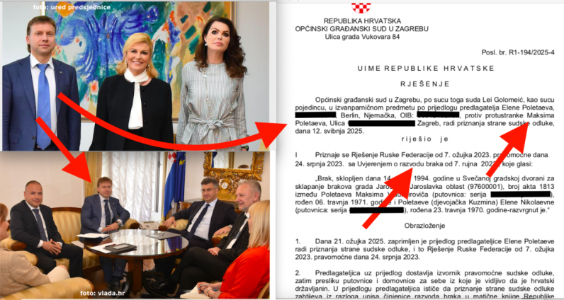 Moćnom bankaru i Vujnovčevom prethodniku u Fortenovi sud objavio rastavu iz Rusije, sastajao se s Kolindom i Plenkovićem, njoj je domovnicu sredila Mrak - Taritaš