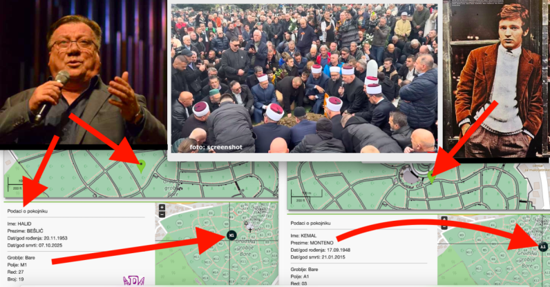 Halid Bešlić ne počiva u Aleji velikana u Sarajevu kraj Montena, Davorina iz Indexa, Delibašića, Osima... pokopan je bliže igraču i legendi Sarajeva Hasetu