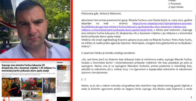 Rikard Fuchs: 'Petra Nola Fuchs ni na koji način nije „muljala“ u imovinskoj kartici te je vjerodostojno prikazala vrijednost vile....'