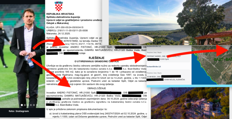Nogometni menadžer koji je otkrio dragulj Hajduka gradi vilu iznad Baške Vode s partnerom iz Njemačke, s lokacije puca panoramski pogled na Makarsku rivijeru