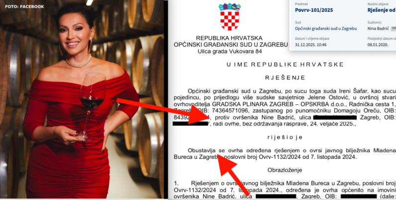 Nina Badrić  izbjegla ovrhu nad imovinom u zadnji čas, nevolje je imala zbog stana u zgradi gdje je prozvala 'susjeda iz pakla', spasio je bilježnik