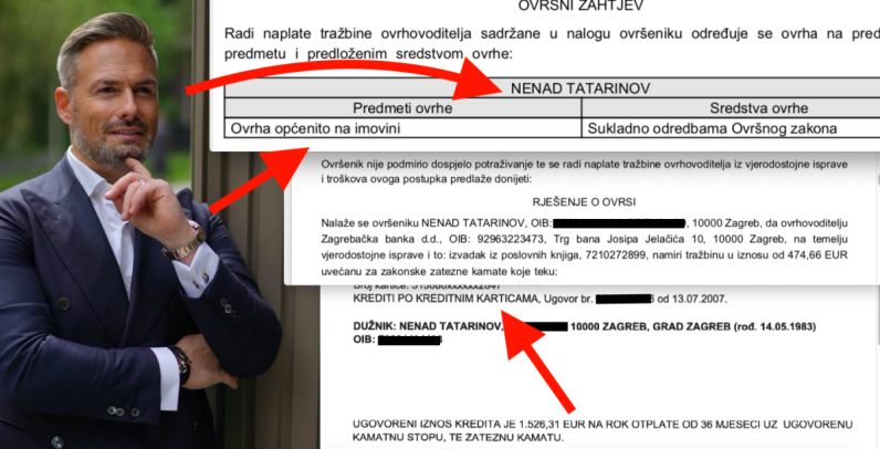 Bivšem mužu Maje Šuput prijeti ovrha nad imovinom, banka pokrenula prisilnu naplatu zbog dugova po kreditu na karticama, krajem 2025. imao još  jednu