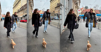 Bivša Miss Maja Cvjetković s partnerom Turčinom Muratom Doyuranom nakon Vatikana u šetnji Zagrebom, njemu zapela za oko derutna zgrada u Vlaškoj