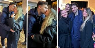 Filipa Glavaša okružile ljepotice nakon fešte na Trgu bana Jelačića, a pivot Josip Šimić dočekao poljupce prekrasne supruge Leone, dvojnice Izabel Kovačić