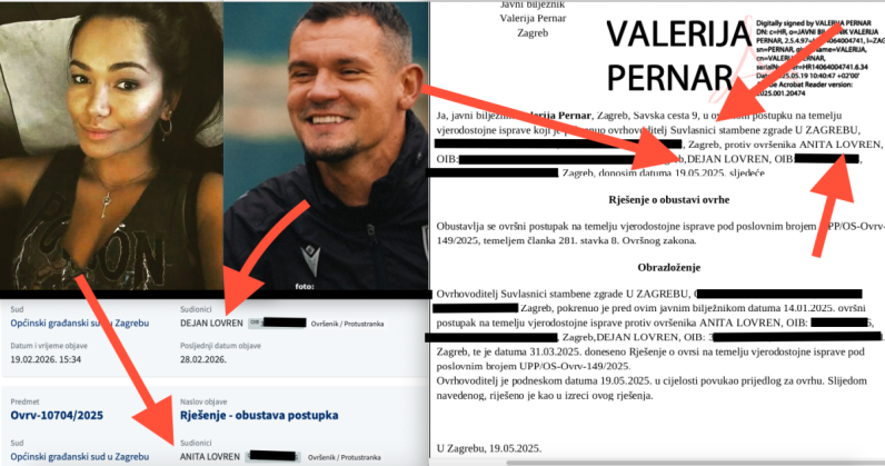 Dejanu i Aniti Lovren prijetila ovrha u režiji susjeda, spor na zagrebačkom sudu povela kćer pokojnog hrvatskog kralja ovrha
