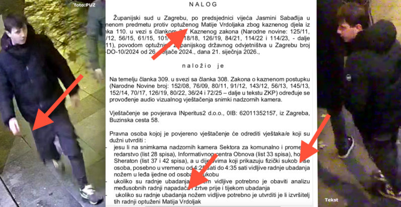 Određena tvrtka koja će vještačiti snimke Sheratonovih kamera da utvrde je li unuk Antuna Vrdoljaka ubo 3x žrtvu nožem, sude mu za pokušaj ubojstva