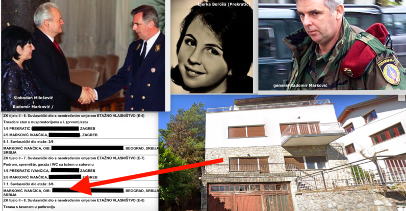 Supruga osuđenog Miloševićevog generala uknjižila stan u srcu Zagreba 2025. nakon smrti hrvatske glumice, muž joj je bio šef DB-a i čuvar Miloševićevih tajni 