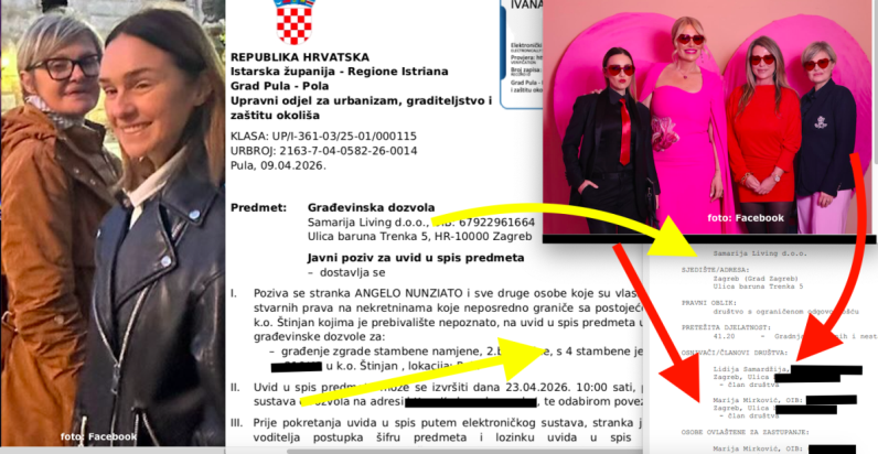 Bivša Frajla i bivša Severinina menadžerica grade vilu s 4 stana kraj Pule, partnerice su i žive zajedno već 2 godine, parcela glasi na Lidiju Samardžiju 