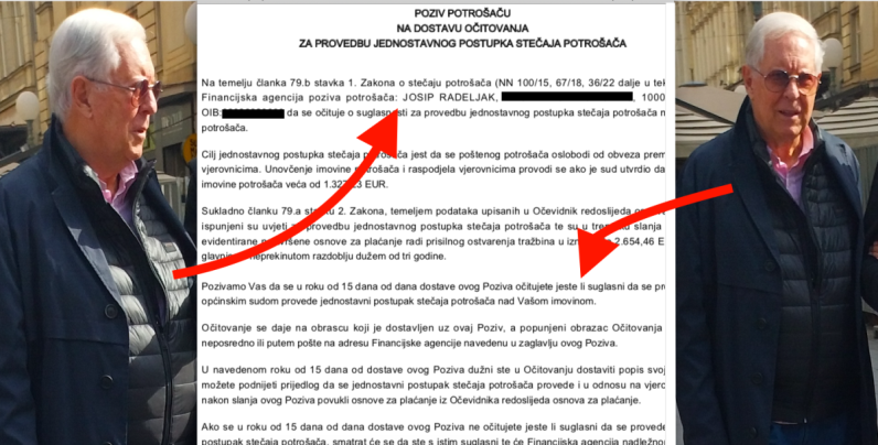 FINA traži bankrot milijunaša Josipa Radeljaka, blokiran dulje od 13 godina, a duguje i Državnom proračunu zbog kaznenog postupka, sud traži da popiše imovinu