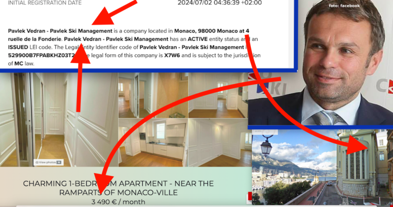 Oglašen apartman u  Pavlekovoj zgradi u Monaku, 35 m2 za 3.490 € mjesečno, tu je sjedište Pavlek Ski Managementa koji posluje unatoč gazdinom bijegu u Kazahstan