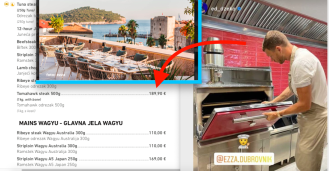 U dubrovačkom restoranu Edina Džeke komad mesa košta 189,90 €, a kokteli s potpisom 26 €, chef je Bosanac koji kuha za švedsku kraljevsku obitelj