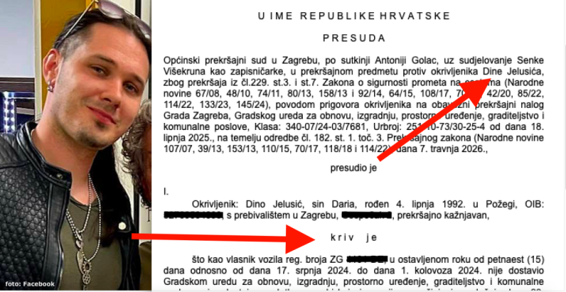 Opet osuđen Dino Jelusić, pjevač se branio kako nije kriv jer je kaznu već platio, no učinio je propust koji može koštati globe svakog neupućenog vozača 