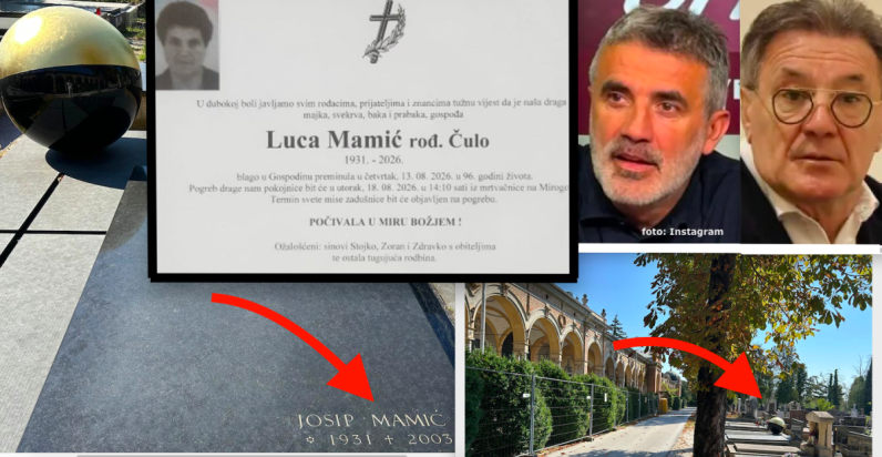 Ispod zlatne kugle na Mirogoju pokopat će mamu Zdravka Mamića, vječni mir pronaći će kraj muža koji počiva tik do Arkada