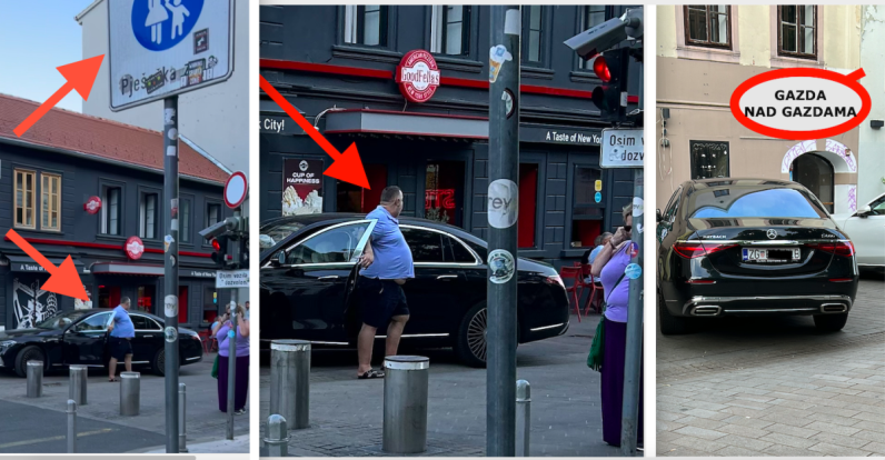 Gazda 'Magazinske kleti' vozi pješačkom zonom najskuplji Mercedes i parkira po cijeli dan kod svog lokala, svi se pitaju je li mu Tomašević dao papire?