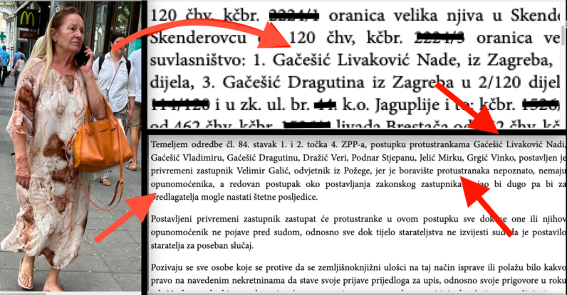 Nada Gačešić Livaković ostala bez djedovine kao i njena braća, za sud u Požegi bili su nepoznatog boravišta i nisu imali odvjetnika