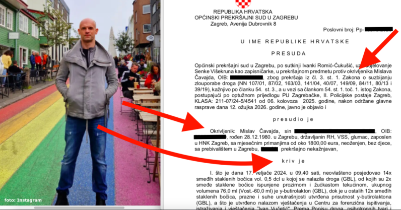 Glumac Mislav Čavajda osuđen zbog droge, sutkinji priznao posjed 14 bočica s ilegalnom tekućinom za koje ga je policija teretila