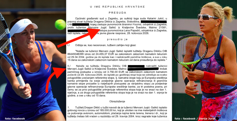Hrvatski teniski trener izgubio spor protiv bivše BiH tenisačice, tražio uloženu lovu, ona iznijela šokantne optužbe o toksičnom odnosu i iskorištavanju 