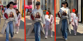Kći Miše Kovača s Isusom na prsima i Elenom ukazala se na Trgu bana Jelačića, otkako je uz pomoć mame, bivše Miss YU, otkrila Krista tiska ga i na majicama