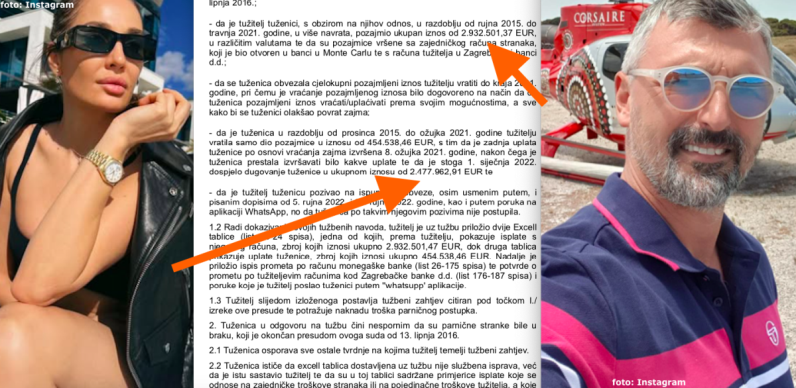 Nastavljen spor Gorana Ivaniševića i Tanje Dragović, on traži 2.477.962 € s računa u Monaku, piše joj da nema love i tvrdi da je uzela sve od prodaje zemlje njegove mame