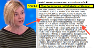 Na obiteljskoj adresi Sandre Benčić dug Poreznoj s ovrhom u iznosu 112.657,57 kuna