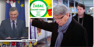 Ćiro Blažević i njegov najbolji prijatelj Miro reklamiraju Žabac čiji je vlasnik  brat Danijela Žambokija, šefa HERA-e, kojeg su oporba i HDZ izrešetali u Saboru
