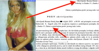 Bivša manekenka kojoj su namjestili erotski film Renata Detelj završila na sudu, terete ju po članku 13., što znači da se ili tukla ili svađala na javnom mjestu