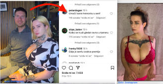 'Umoči Ivane hrenovku u senf' - poručuju fanovi Pernaru na Instagramu nakon što je pozirao s 'OnlyFansicom' Suzanom Zvonar 
