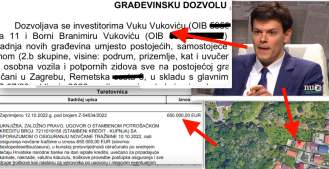 Ekonomist Vuk Vuković koji s Markom Rakarom otkupljuje kredite u švicarcima zida kuću trokatnicu na elitnoj lokaciji u Zagrebu, zadužio se za 650.000 € kod tajkuna Grgića